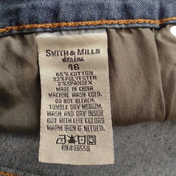 NWT Smith & Mills dark wash Cotton Blend denim shorts mens size 46 - Picture 4 of 7